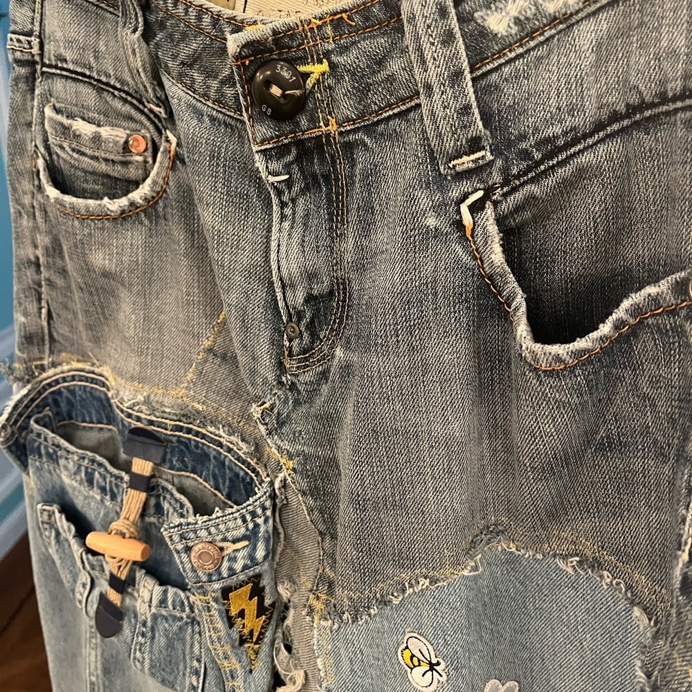 Handmade Up-cycled Stylish Denim Skirt Made of High Quality Jeans